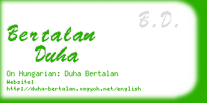 bertalan duha business card